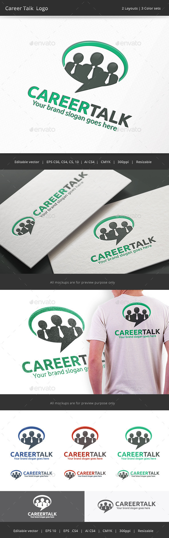 Career Talk Business Logo - Humans Logo Templates