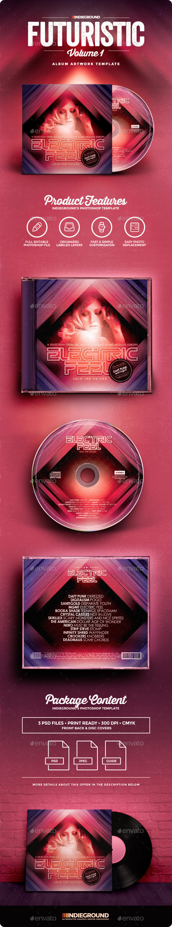 Futuristic CD Album Artwork - CD & DVD Artwork Print Templates