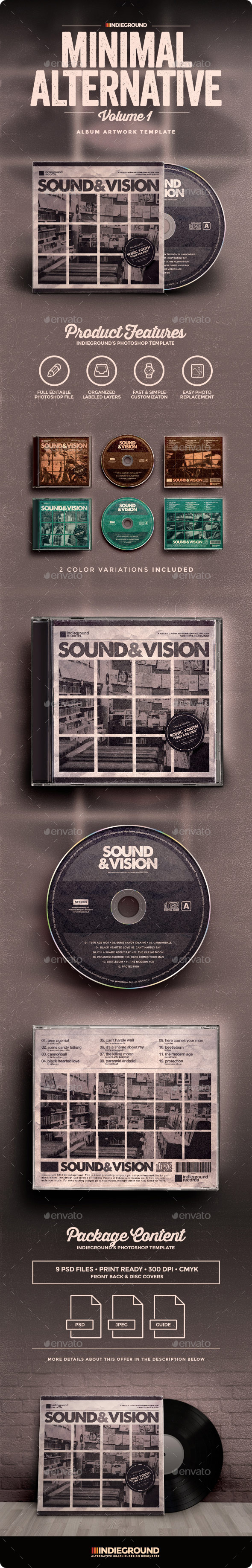 Minimal Alternative CD Album Artwork - CD & DVD Artwork Print Templates