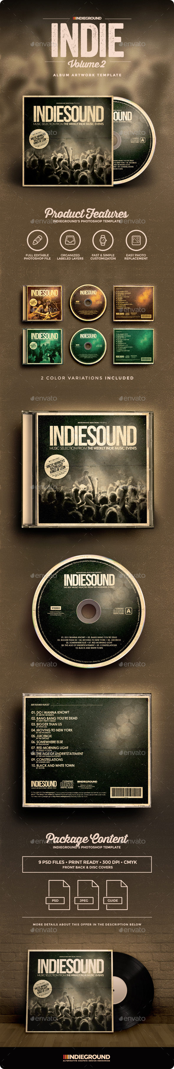 Indie CD Album Artwork Vol. 2 - CD & DVD Artwork Print Templates