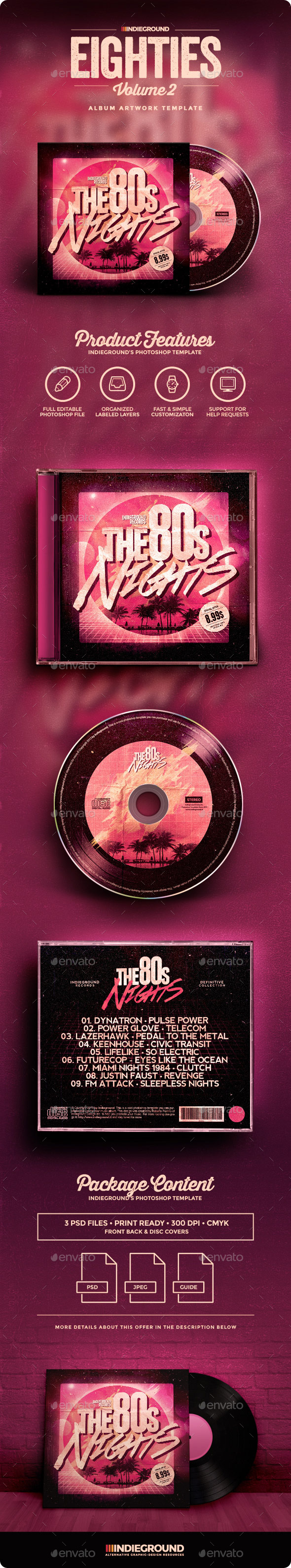 80s CD Album Artwork Vol. 2 - CD & DVD Artwork Print Templates