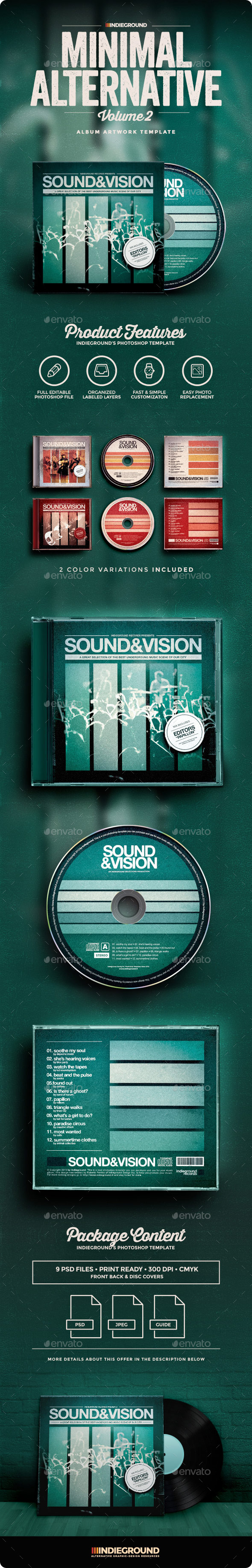 Minimal Alternative CD Album Artwork Vol. 2 - CD & DVD Artwork Print Templates