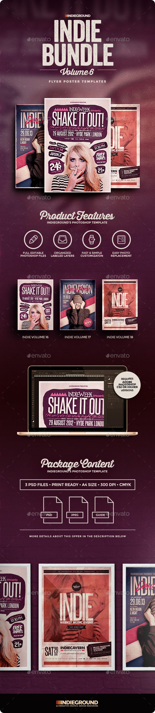 Indie Flyer/Poster Bundle Vol. 16-18 - Events Flyers