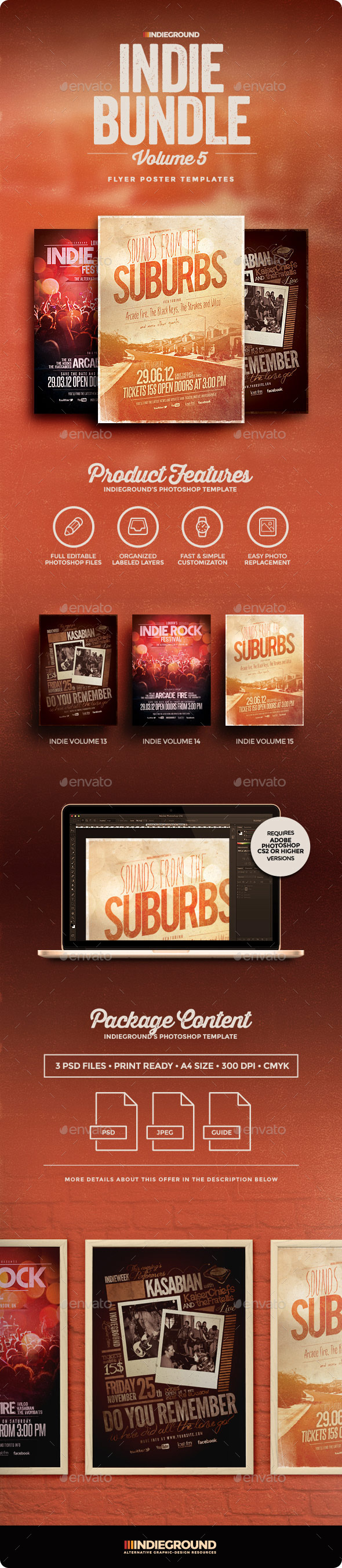 Indie Flyer/Poster Bundle Vol. 13-15 - Flyers Print Templates
