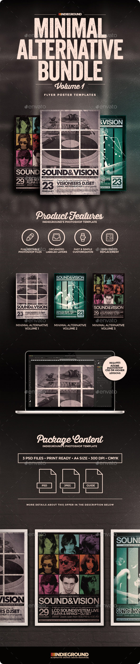 Minimal Alternative Flyer/Poster Bundle Vol. 1-3 - Clubs & Parties Events