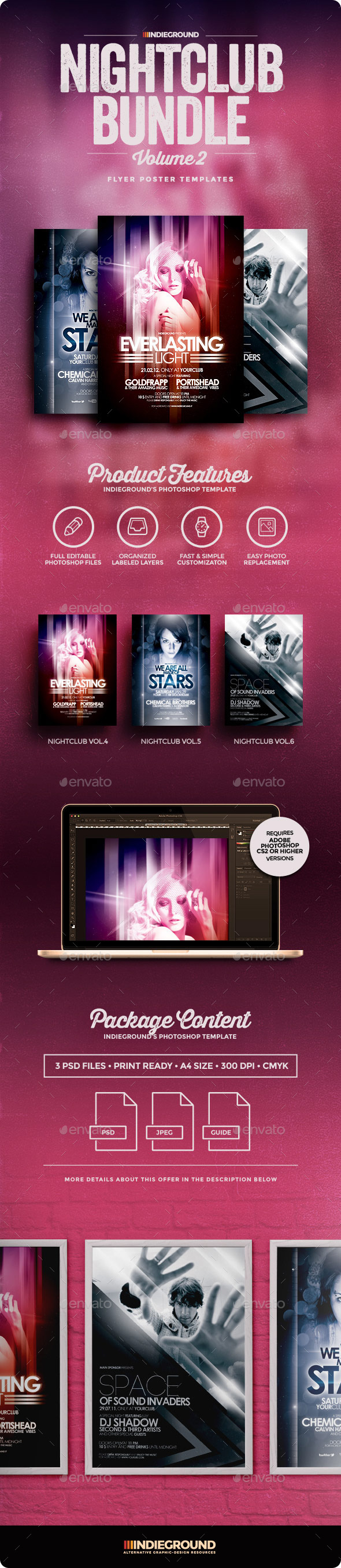Nightclub Flyer/Poster Bundle Vol. 4-6 - Clubs & Parties Events