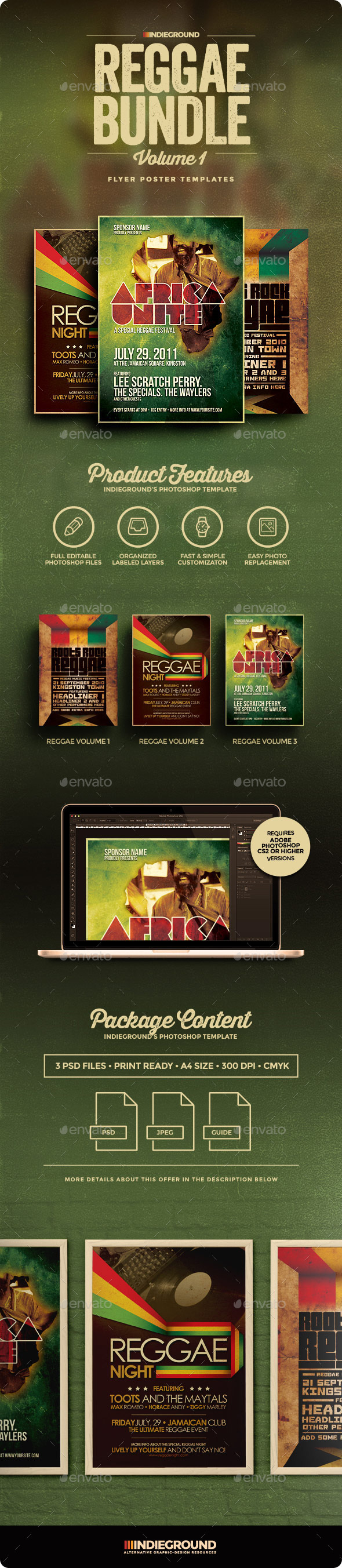 Reggae Flyer/Poster Bundle Vol. 1-3 - Clubs & Parties Events