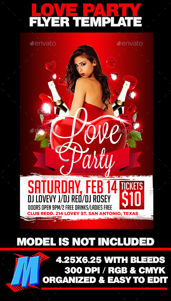 Love Party Flyer Template - Clubs & Parties Events