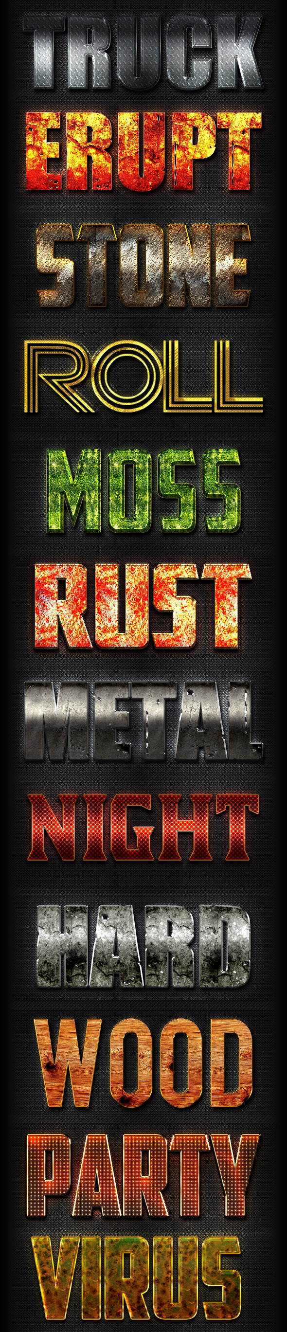 12 Photoshop Text Effect Styles Vol 2 - Text Effects Styles