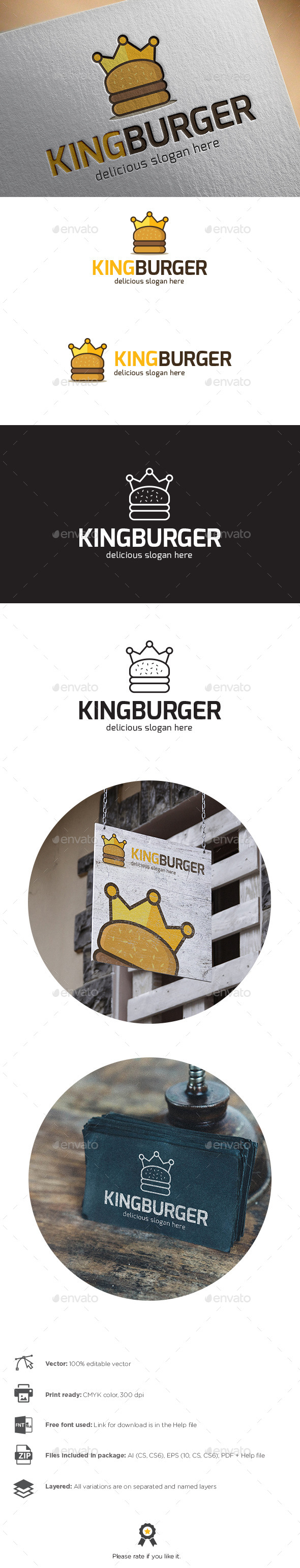 King Burger Logo - Objects Logo Templates