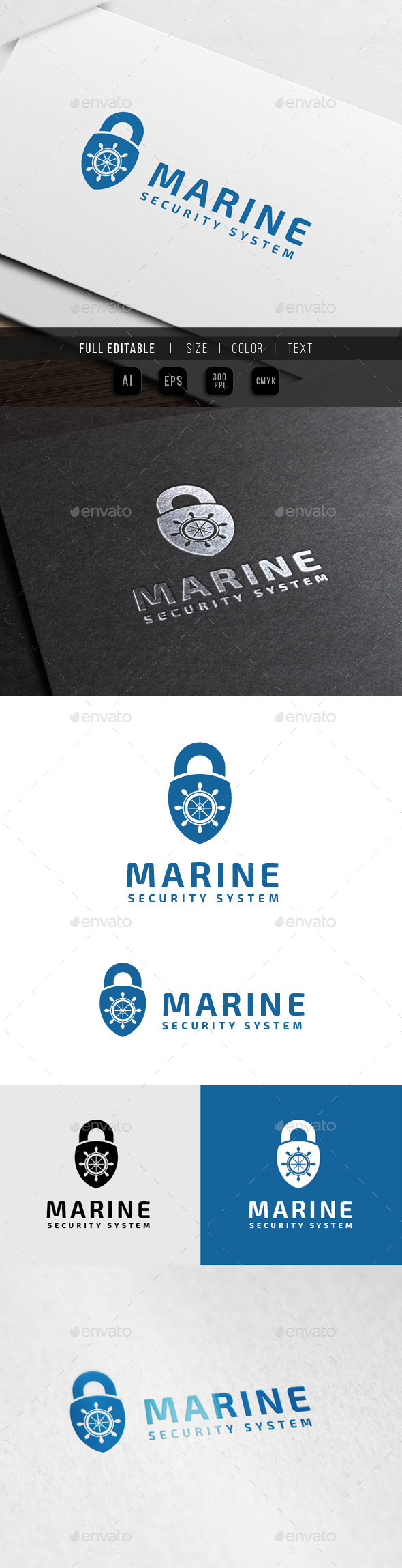 Marine Security System - Objects Logo Templates