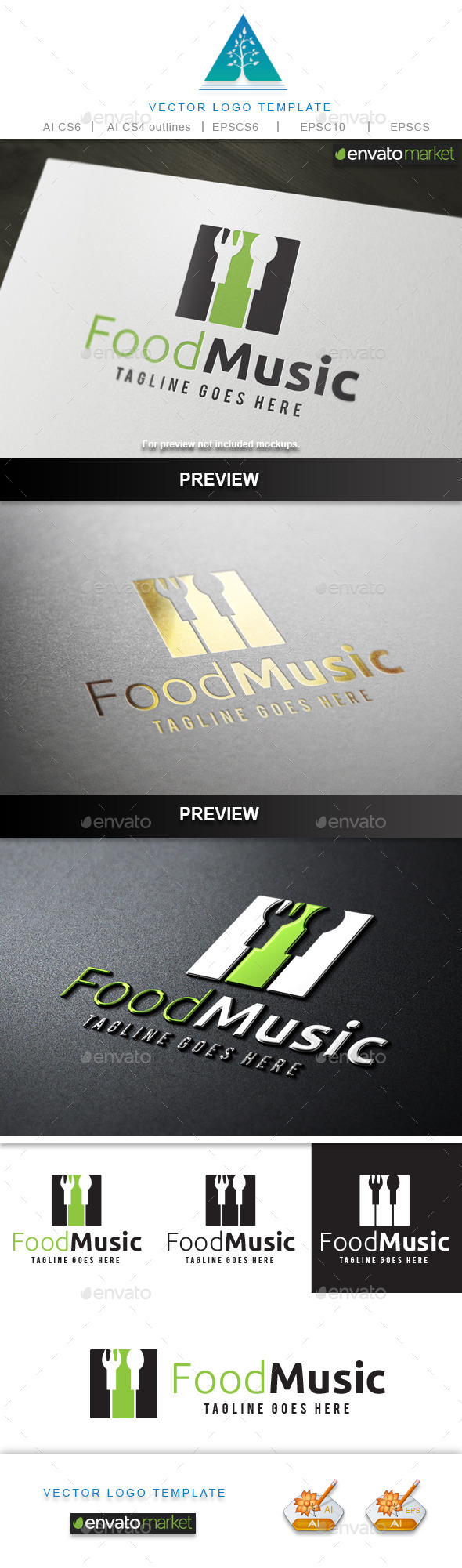 Food Music Logo - Food Logo Templates