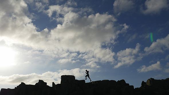 Running Along the Rocky Mountain, Stock Footage | VideoHive