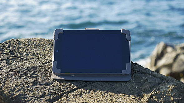 Tablet by the Ocean
