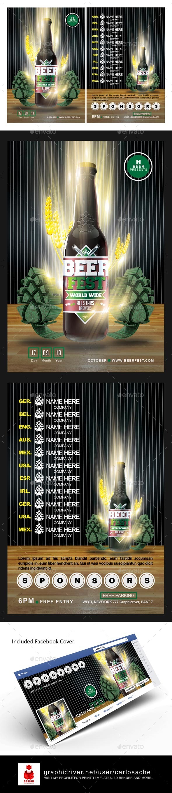 Beer Fest Flyer Template - Clubs & Parties Events