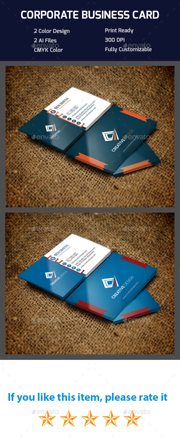 Corporate Business Card Template - Corporate Business Cards