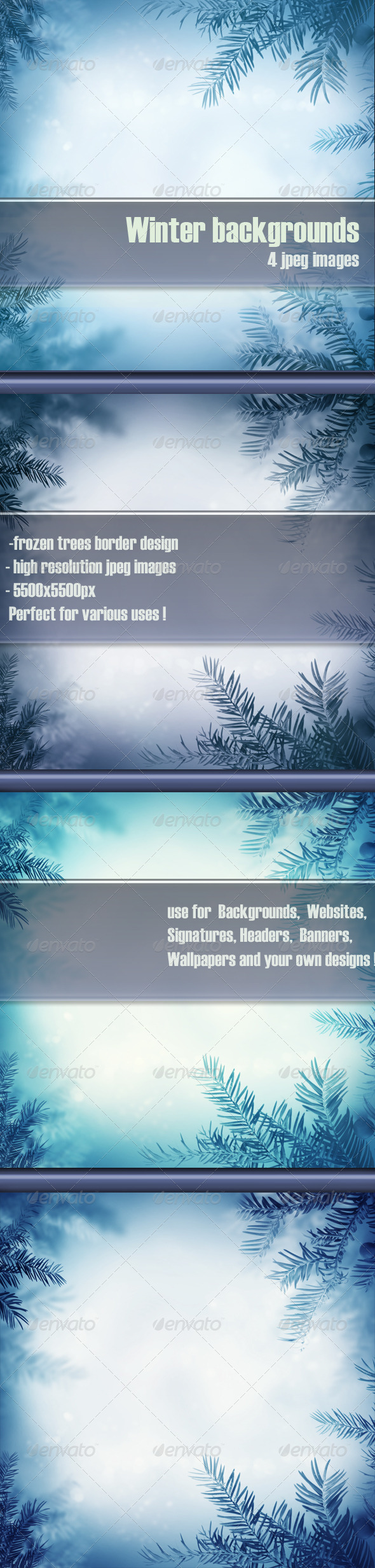 Winter Background with Frozen Trees - Backgrounds Graphics