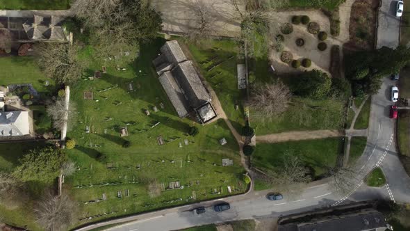 Bird's-Eye-View Of Church, Lower Slaughter, Cotswolds, Aerial Overhead alt