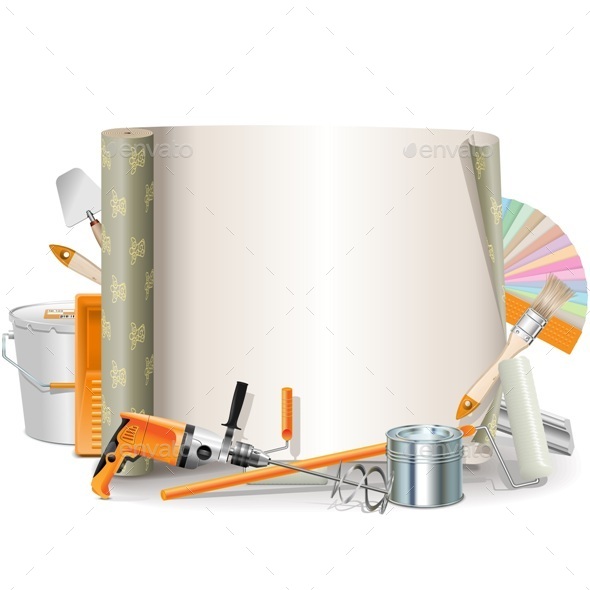 Vector House Repair Frame - Industries Business