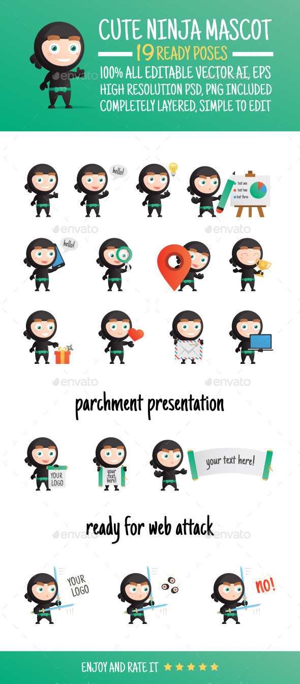 Ninja Mascot - People Characters