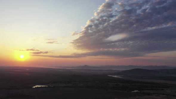 Sunrise and Clouds Aerial View