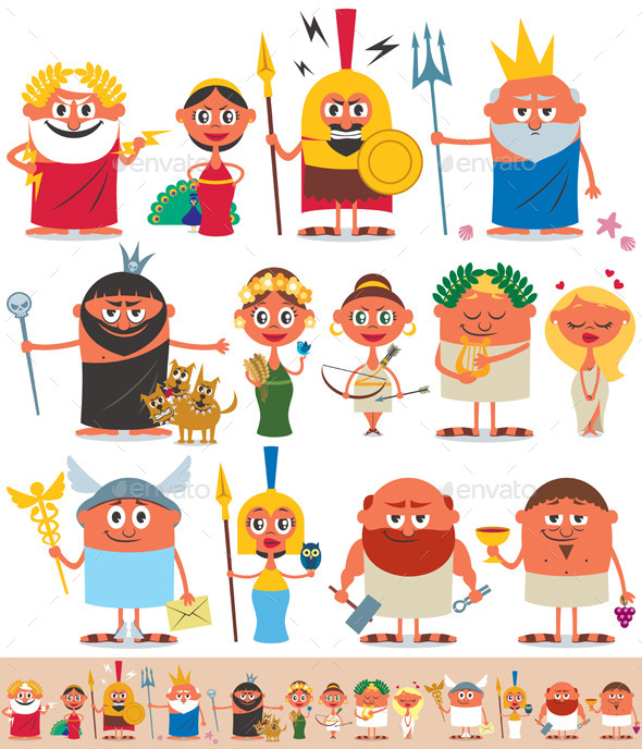 Greek / Roman Pantheon - Characters Vectors