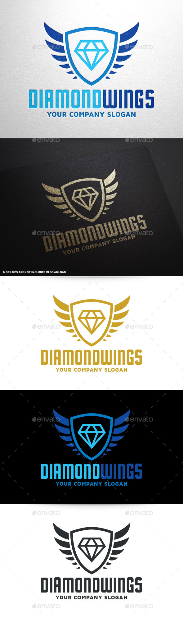 Diamond Wings Logo Template - Crests Logo Templates