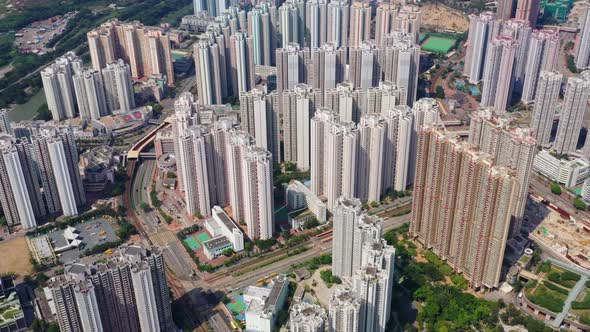Top view of Hong Kong city alt