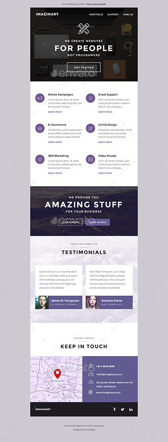 Imaginary Creative E Newsletter Psd Template By Thememill Graphicriver