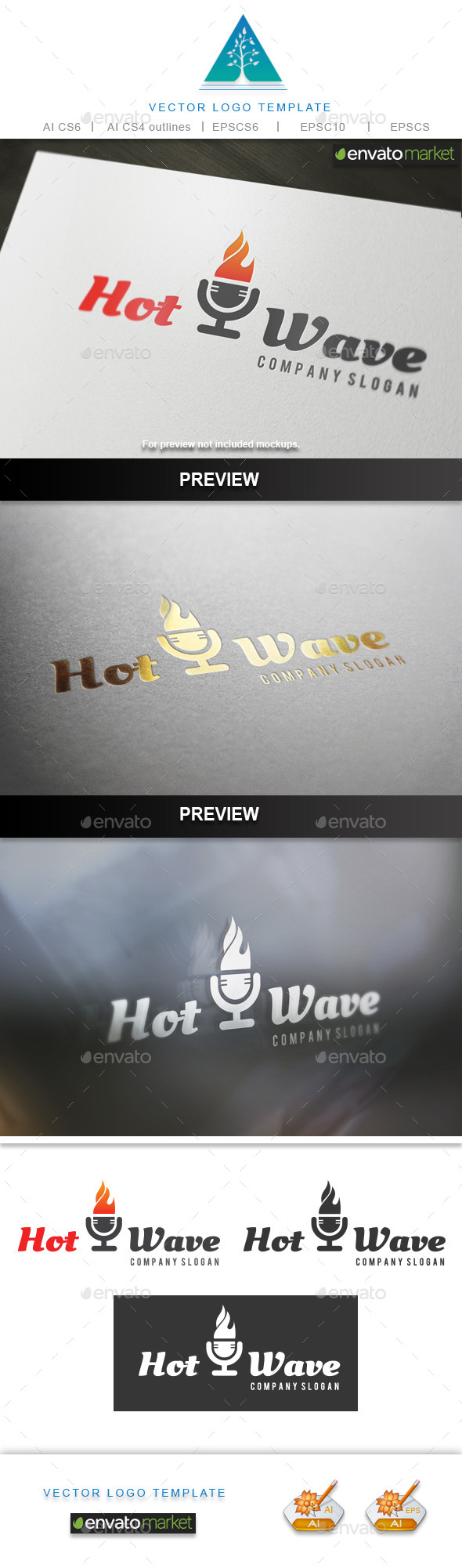 Hot Wave Logo - Symbols Logo Templates