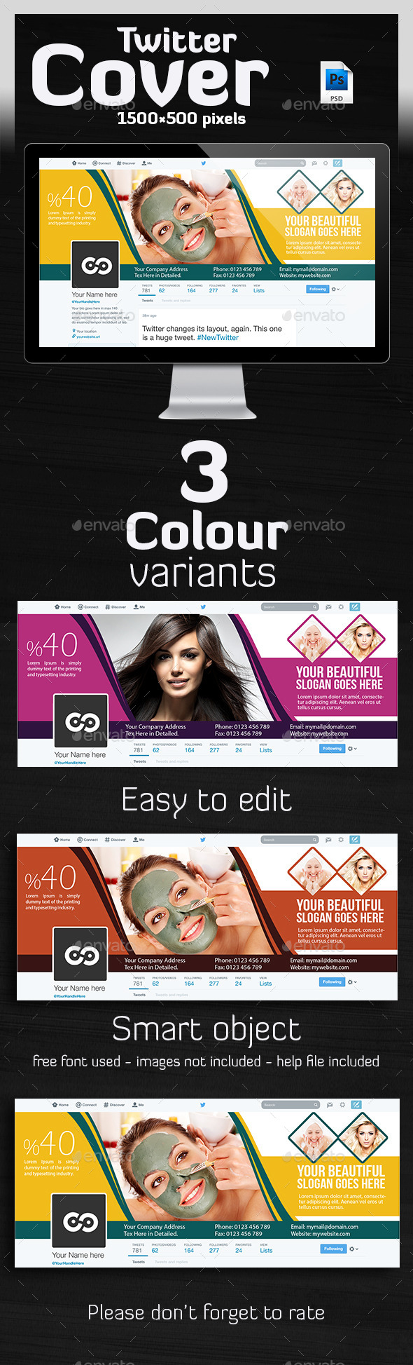 Hair & Beauty Salon Twitter Header - Twitter Social Media