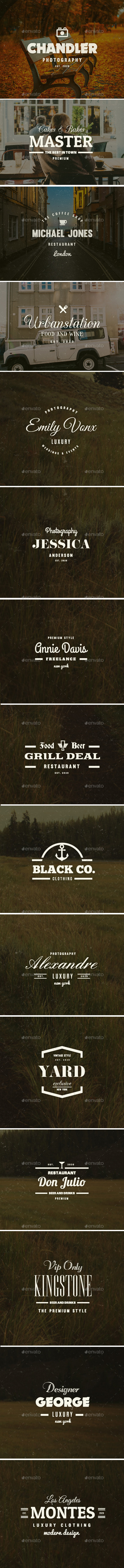 15 Vintage Logos Labels & Badges - Badges & Stickers Web Elements