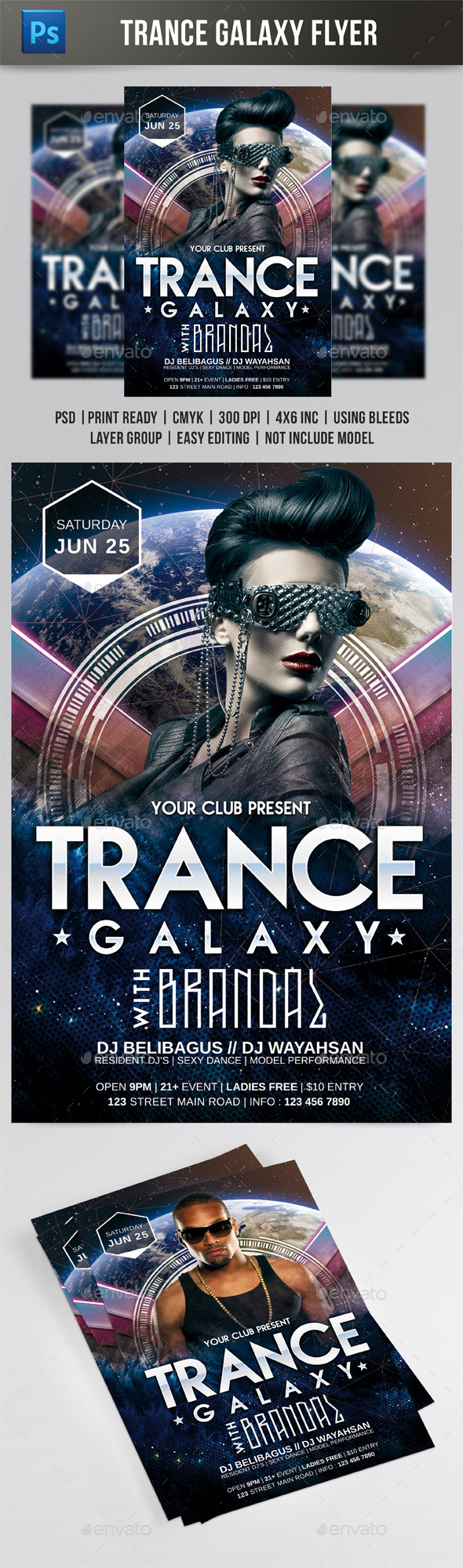 Trance Galaxy Flyer - Events Flyers
