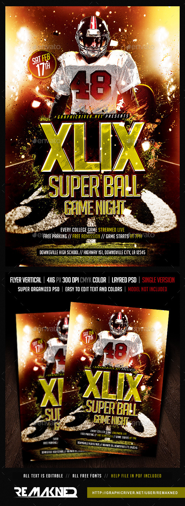 Super Ball Game Night | Flyer Template PSD - Sports Events