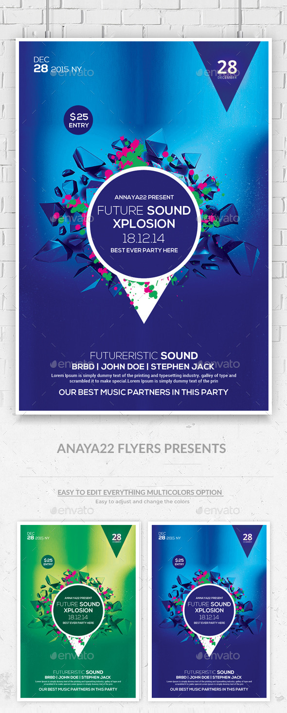 Futuristic Flyer Template - Clubs & Parties Events