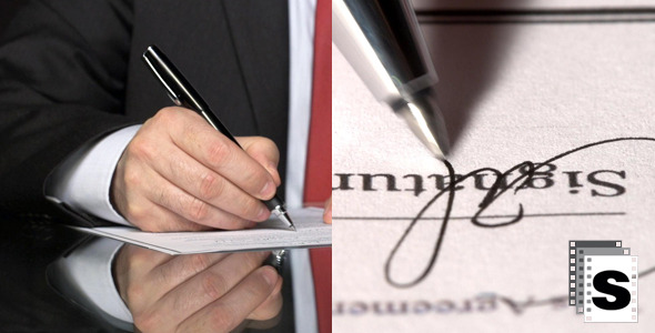 Businessman Writing And Signing Contract alt