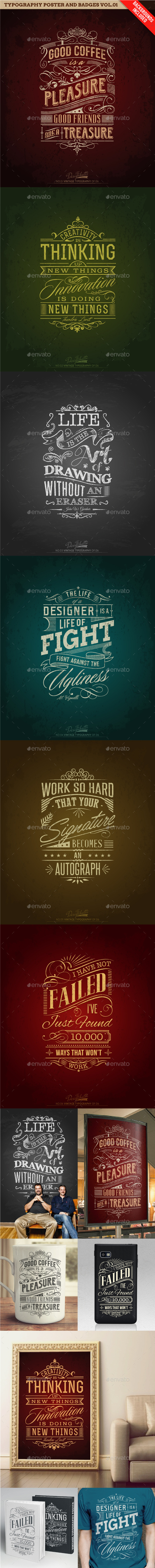 Typography Poster and Badges Vol.01 - Badges & Stickers Web Elements