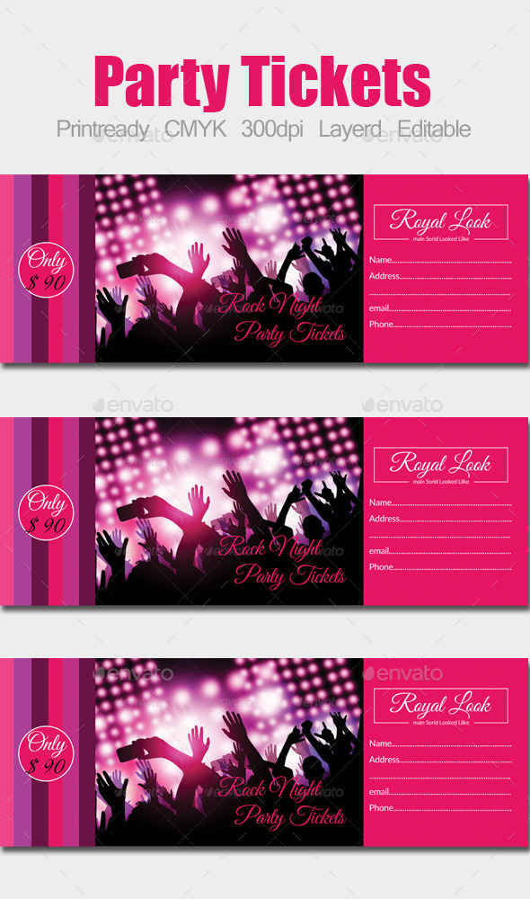 Concert Pass / Party Ticket - Holiday Greeting Cards