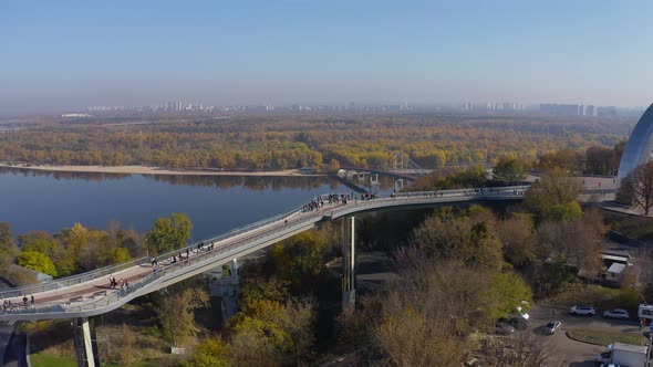 Pedestrian-bicycle Bridge Over Vladimirsky Descent and Peoples' Friendship Arch 