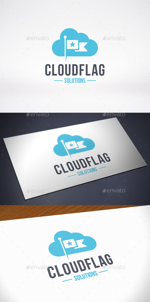 Cloud Flag Logo Template - Symbols Logo Templates