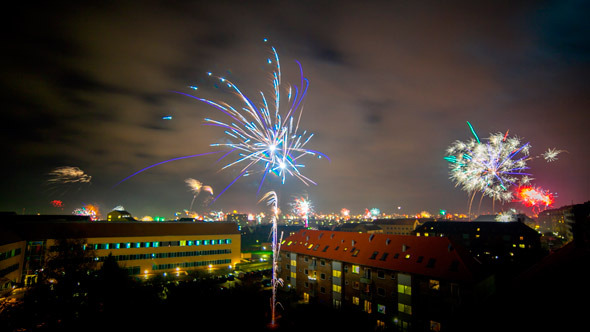 New Years Fireworks Over City alt