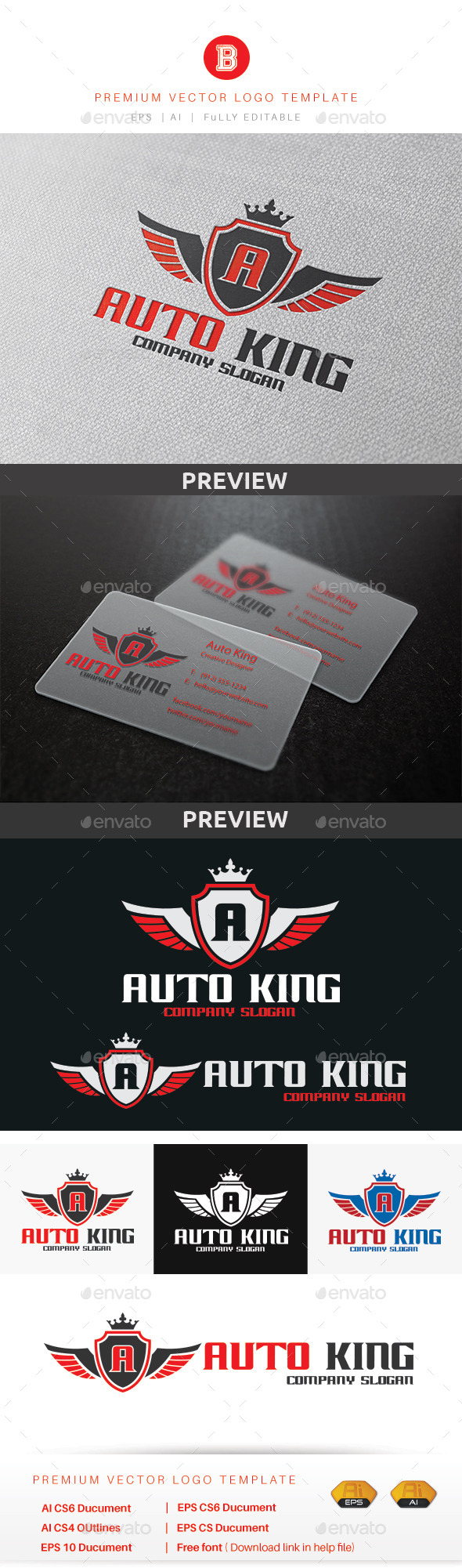 Auto King Logo - Crests Logo Templates