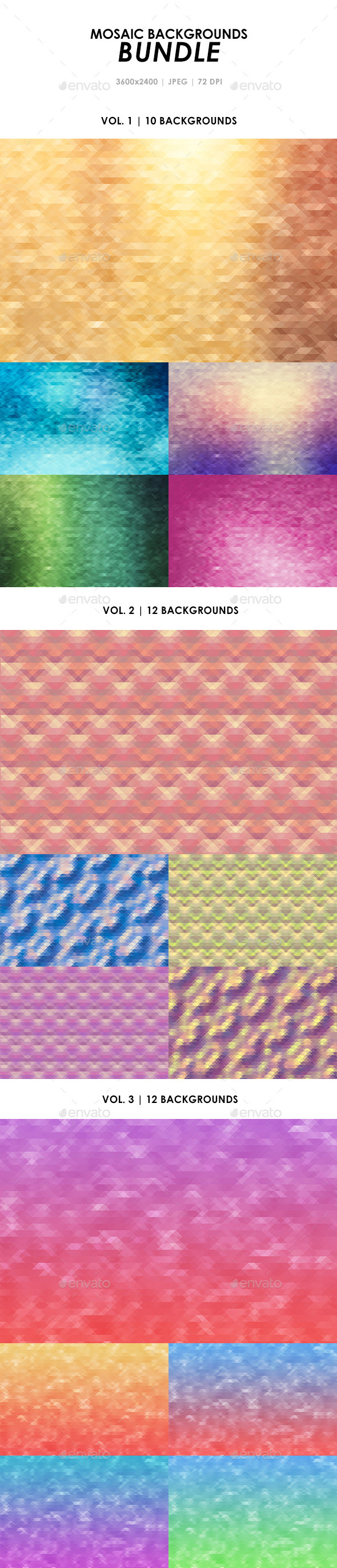 Mosaic Backgrounds Bundle - Miscellaneous Backgrounds