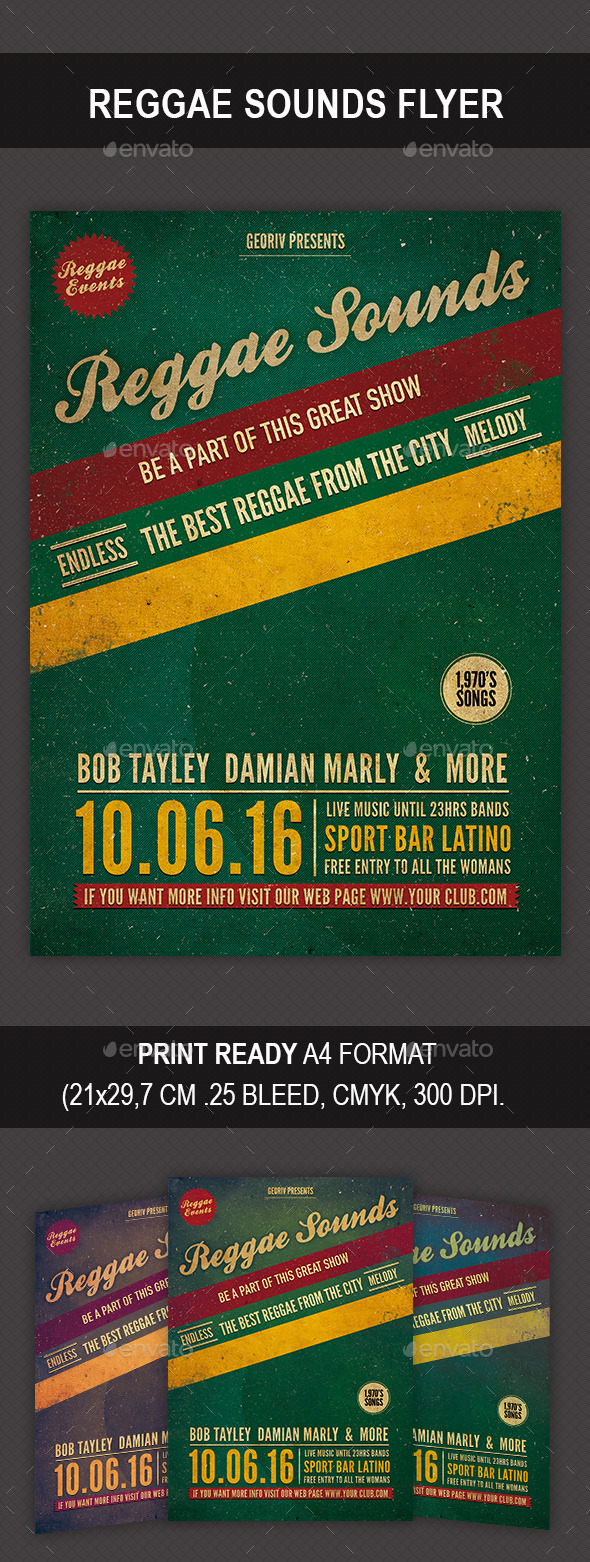 Reggae Sounds Flyer - Flyers Print Templates