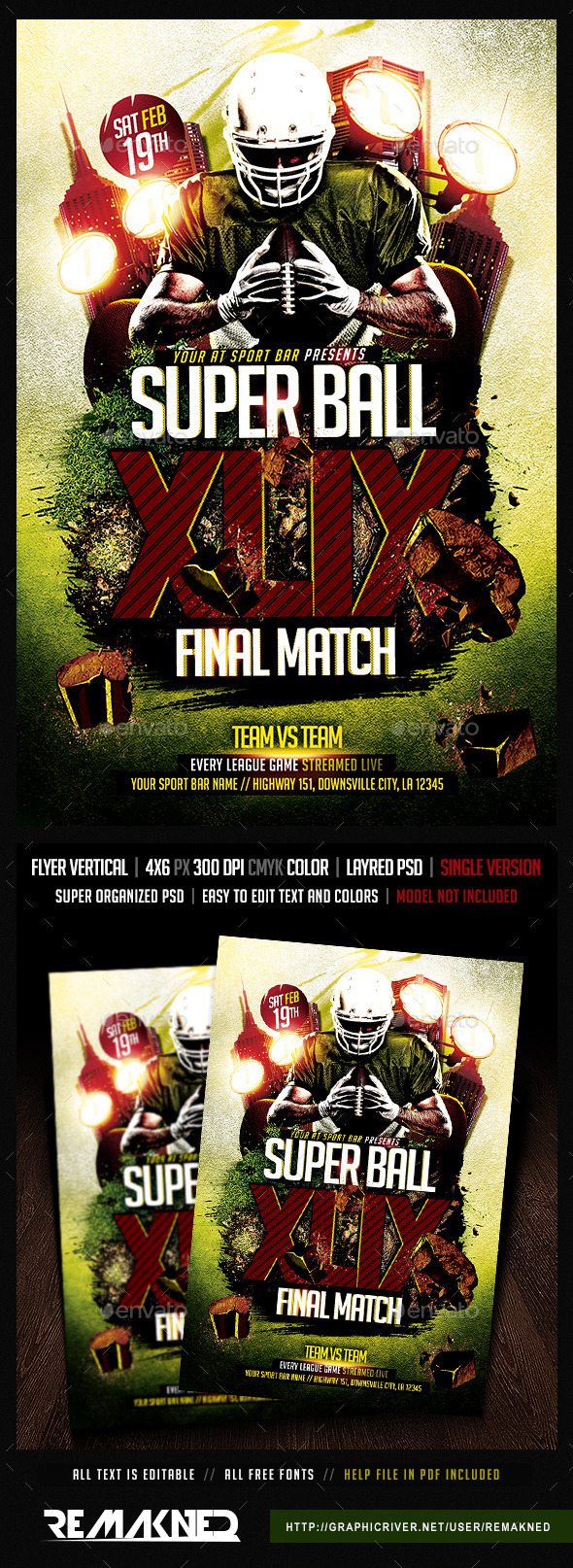 Super Ball Final Match | Flyer Template PSD - Sports Events