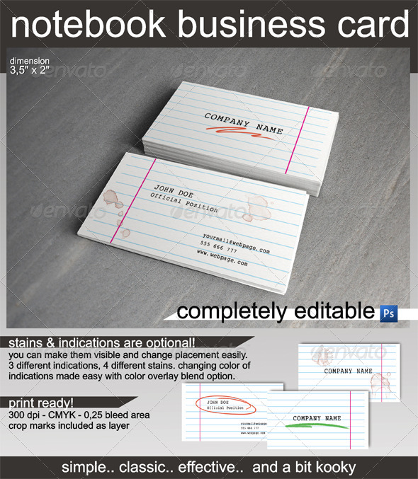 Notebook Business Card - Real Objects Business Cards