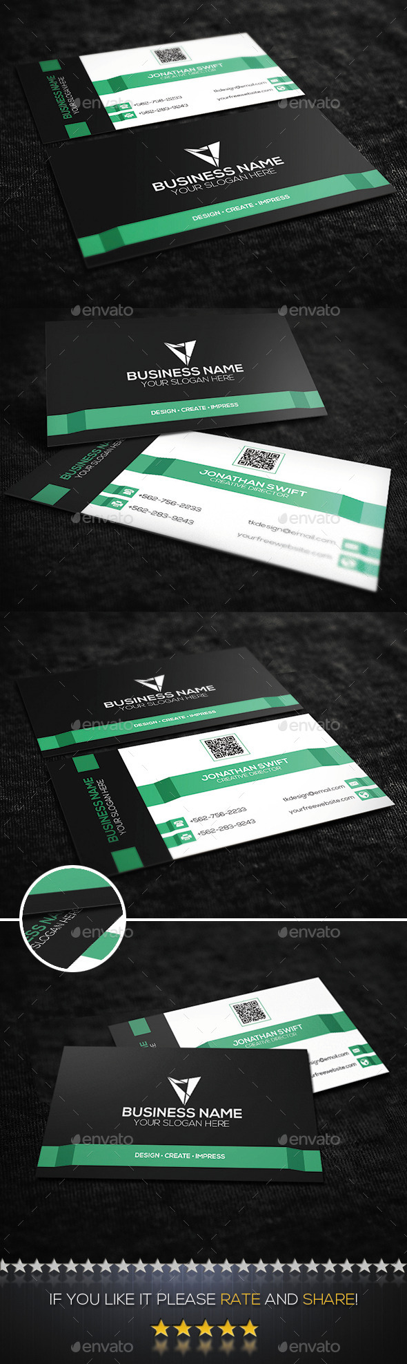 Mint Green Corporate Business Card - Corporate Business Cards