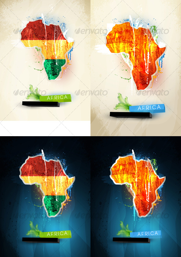 Abstract illustration of the continent Africa - Travel Conceptual