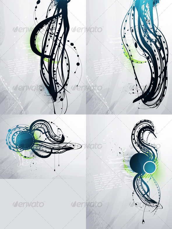 Abstract decorative elements on a light background - Abstract Conceptual