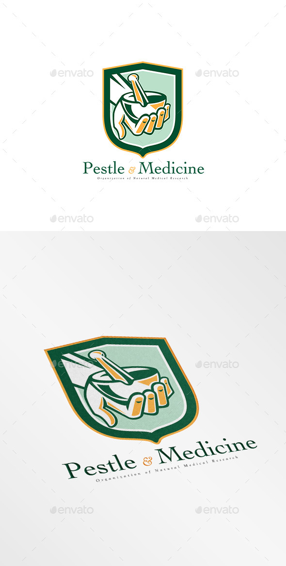 Pestle and Medicine Medical Research Logo - Objects Logo Templates
